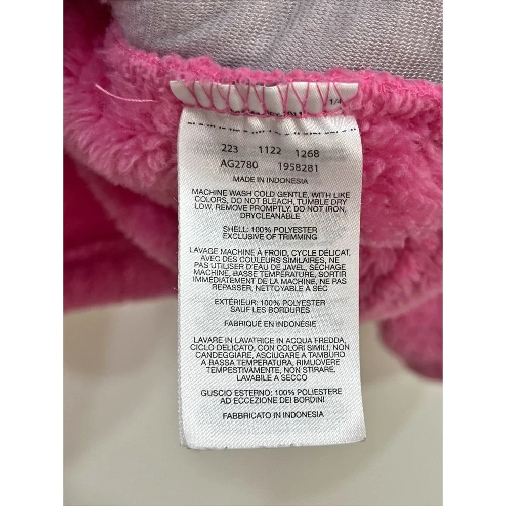 Columbia Girls Pink Sherpa Fleece Jacket Size Large 14/16 Quarter Zip Pullover